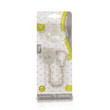 Mini Baby Soother&Soother Star Grey Art.257597 Silicone pacifier and holder 0-6 months.