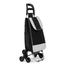 Shopping Trolley Bag 25 Litres with 6 Wheels and Metal Frame Black ModernHome