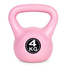 Kettlebell 4 kg vingrošanai, hanteles, svara bumba, fitnesa slodze, rozā, ModernHome