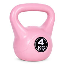 Kettlebell 4 kg vingrošanai, hanteles, svara bumba, fitnesa slodze, rozā, ModernHome