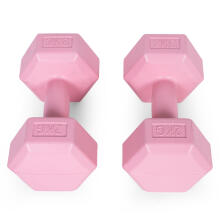 Hex dumbbells set 2x2 kg, exercise weights, fitness load, pink, ModernHome