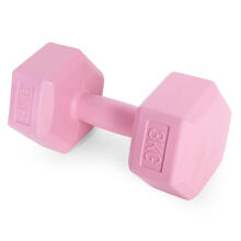 Hex dumbbells set 2x3 kg, exercise weights, fitness load, pink, ModernHome