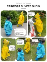 Kids Soft Raincoat Dino Art.258548 Yellow  Rain-Coat