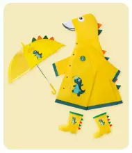 Kids Soft Raincoat Dino Art.258548 Yellow  Rain-Coat