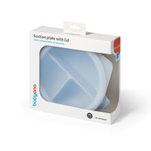 1661/01 SILICONE PLATE WITH SUCTION CUP AND COVER BLUE