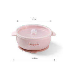 1662/02 SILICONE BOWL WITH SUCTION CUP AND COVER PINK
