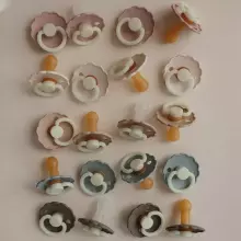 Frigg Daisy Round Latex Art.101613 Cream/Lupine Pacifier (nipple) made of 100% natural rubber 0-6 months (2 pcs.)
