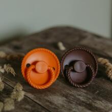 Frigg Daisy Round Latex Art.101609 Cream/Poppy Pacifier (nipple) made of 100% natural rubber 0-6 months (2 pcs.)