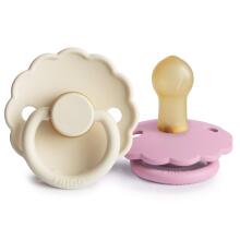 Frigg Daisy Round Latex Art.101942 Сhamomile/Croissant Pacifier (nipple) made of 100% natural rubber 0-6 months (2 pcs.)