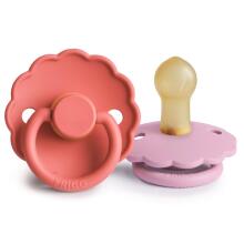 Frigg Daisy Round Latex Art.101942 Сhamomile/Croissant Pacifier (nipple) made of 100% natural rubber 0-6 months (2 pcs.)