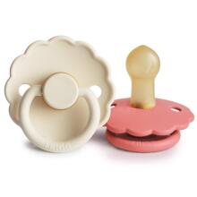 Frigg Daisy Round Latex Art.101938 Violet Dream/Soft Lilac Pacifier (nipple) made of 100% natural rubber 0-6 months (2 pcs.)