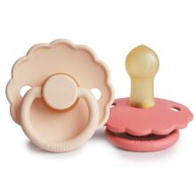 Frigg Daisy Round Latex Art.101938 Violet Dream/Soft Lilac Pacifier (nipple) made of 100% natural rubber 0-6 months (2 pcs.)