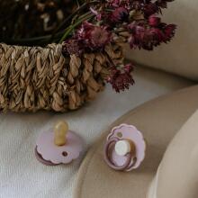 Frigg Daisy Round Latex Art.76221484 Biscuit/Cream  Pacifier (nipple) made of 100% natural rubber 0-6 months (2 pcs.)