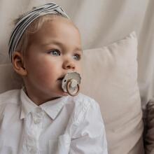 Frigg Daisy Round Latex Night Art.76222480 French gray night/Portobello Pacifier (nipple) made of 100% natural rubber 6-18 months (2 pcs.)