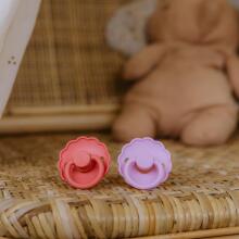 Frigg Daisy Round Latex Art.76222028 Blush/Woodchuck Pacifier (nipple) made of 100% natural rubber 6-18 months (2 pcs.)