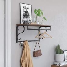 LOFT wooden shelf with clothes hangers