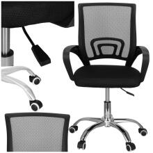Springos HF0017 Office Chair, black eco‑leather