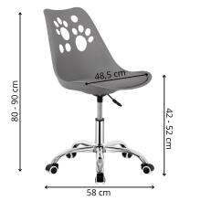 Office chair, swivel chair with wheels, adjustable, for children's studies Springos HF0041 gray