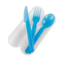 Cutlery set in a transparent box Foody assorted, transparent/blue/green/pink