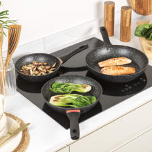 Salter BW11459BRMFOB Megastone Thermo Collar 3-Piece Frying Pan Set - 20/24/28cm