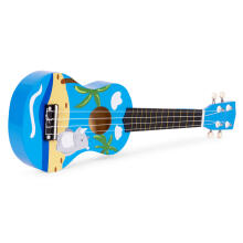 Bērnu koka ukuleles ģitāra ar 4 neilona stīgām un spēles pirkstu ECOTOYS