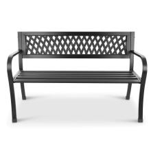 Ornamental garden bench with backrest, park bench for terrace and balcony, metal construction