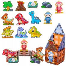 WOOPIE Magnetic Construction Blocks Glowing 3D Dinosaur Park 124pcs