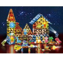 WOOPIE Magnetic Construction Blocks Glowing 3D Dinosaur Park 124pcs