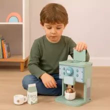 ECOTOYS Деревянная кофемашина для детей набор баристы