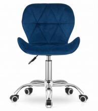 Swivel Office Chair with Wide Backrest Velvet Navy Blue