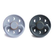 Frigg Moon Phase Round Latex Art.76291500 Powder Blue/Slate Pacifier (nipple) made of 100% natural rubber 0-6 months (2 pcs.)