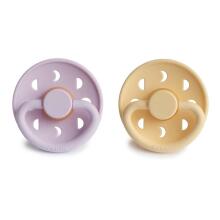 Frigg Moon Phase Round Latex Art.76291498 Pale Daffodil/Soft Lilac Pacifier (nipple) made of 100% natural rubber 0-6 months (2 pcs.)