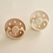 Frigg Moon Phase Round Latex Art.76291498 Pale Daffodil/Soft Lilac Pacifier (nipple) made of 100% natural rubber 0-6 months (2 pcs.)