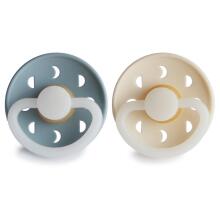 Frigg Moon Phase Round Latex Night Art.100201 Stone Blue Night/Cream Night  Pacifier (nipple) made of 100% natural rubber 0-6 months (2 pcs.)