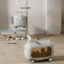 Travel Boarding Luggage Suitcase Art.260369 Blue  Чемодан-сиденье на колесах 3 в 1