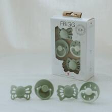 Frigg Pacifiers 4-pack Round Latex/Silicone Art.101928 Sage Pacifier (nipple) made of 100% natural rubber 0-6 months (4 pcs.)