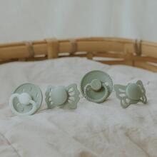 Frigg Pacifiers 4-pack Round Latex/Silicone Art.101928 Sage Pacifier (nipple) made of 100% natural rubber 0-6 months (4 pcs.)
