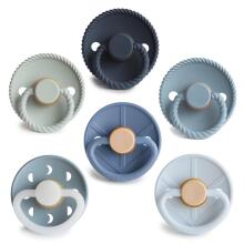 Frigg Pacifiers 4-pack Round Latex/Silicone Art.101869 Endless Sea Pacifier (nipple) made of 100% natural rubber 0-6 months (6 pcs.)