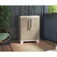 Waste sorting system Split Premium Wood 110L Recycling system 68x39x92cm light beige/light gray