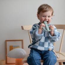 Mushie Silicone Teether Rattle Art.101475 Cambridge Blue Silicone rattle (100% natural)