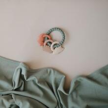 Mushie  Silicone  Teether Ring Art.101322 Silicone rattle (100% natural)