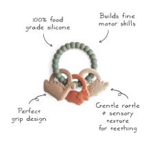 Mushie  Silicone  Teether Ring Art.101322 Silicone rattle (100% natural)