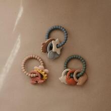 Mushie  Silicone  Teether Ring Art.101321 Silicone rattle (100% natural)