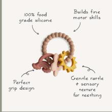 Mushie  Silicone  Teether Ring Art.101321 Silicone rattle (100% natural)