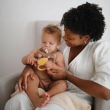 Mushie  Silicone Teether Lion Art.2560469 Silicone rattle (100% natural)