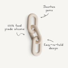 Mushie  Silicone  Teether Links Art.101269 Silicone rattle (100% natural)