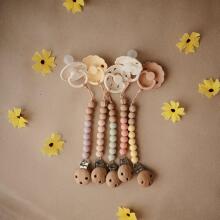 Mushie Silicone Pacifier Clip Eva Art.2090130 Taupe Pacifier holder