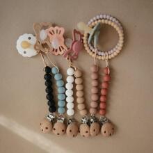 Mushie Silicone Pacifier Clip Halo Art.2120042 Clementine Pacifier holder