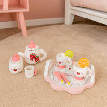 Wooden Tea Set Teapot Cups 14 Pieces ECOTOYS