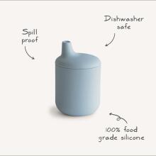 Mushie Silicone Sippy Cup Art.2480031 Cambridge Blue  Silicone educational mug, 175 ml.